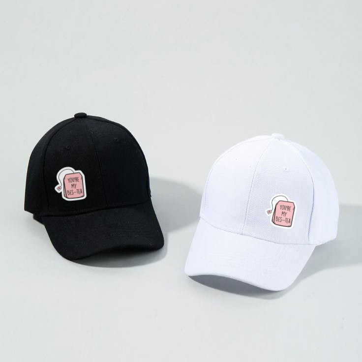 Baseball Cap with “You’re my Bes-Tea” written on it