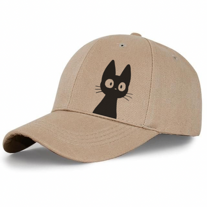 Shocked Cat on Baseball Cap